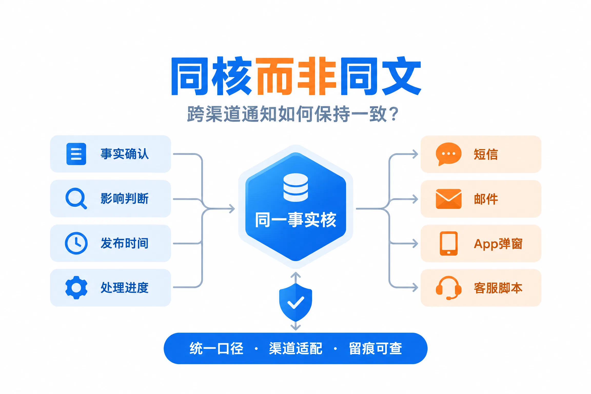 跨渠道通知如何保持一致？同核而非同文的统一策略